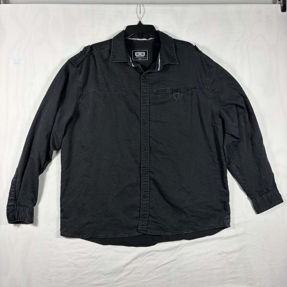 Benjamin Black Button Up Shirt Size 2XL Black Long Sleeve